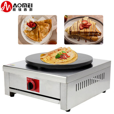 400 mm de diámetro de acero inoxidable gas comercial panqueca crepe fabricante para su restaurante