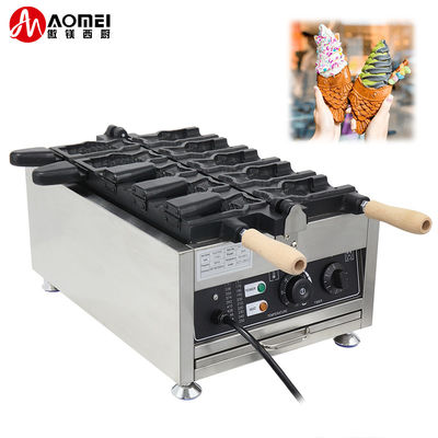 Comida Bebida Electric Taiyaki Maker máquina de gofres de boca abierta de acero inoxidable no adhesivo