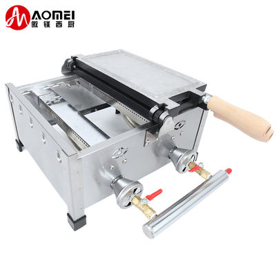 8.15 KG No adhesivo 14pcs Pequeño pescado en forma de Waffle fabricante de acero inoxidable Taiyaki máquina de gas