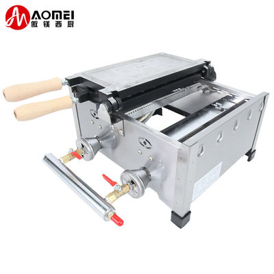 8.15 KG No adhesivo 14pcs Pequeño pescado en forma de Waffle fabricante de acero inoxidable Taiyaki máquina de gas