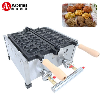 Tipo de gas de Taiyaki Mini Fish Waffle Maker a 410x360x210mm para comida japonesa de Taiyaki