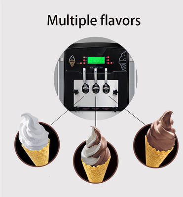 Máquina de helados de servicio comercial de 3 sabores con capacidad de 36-42L/h