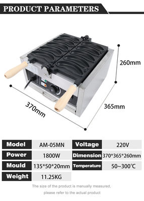Máquina de Waffle de Banano de Hotel Fabricante de Waffles de Burbuja de Acero Inoxidable No adhesivo 11.25 KG