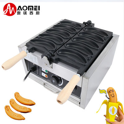 Voltado 220V/110V Fabricantes de gofres Forma de plátano 1800W Máquina eléctrica de gofres 10PCS