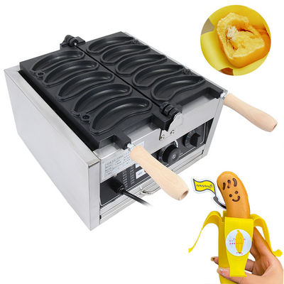 Voltado 220V/110V Fabricantes de gofres Forma de plátano 1800W Máquina eléctrica de gofres 10PCS