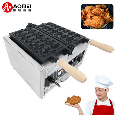 Placas de sándwich de forma de pescado máquina de waffle 14 pasteles Taiyaki pastel de comida rápida eléctrica