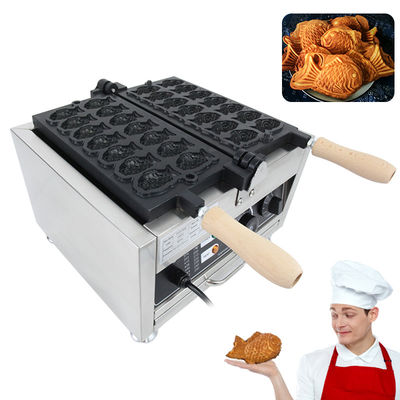 Placas de sándwich de forma de pescado máquina de waffle 14 pasteles Taiyaki pastel de comida rápida eléctrica