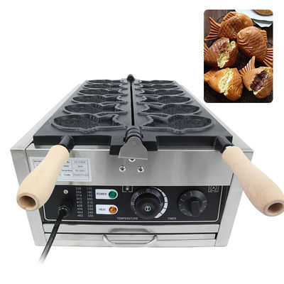 Fabricante de gofres de pescado de acero inoxidable con placas intercambiables