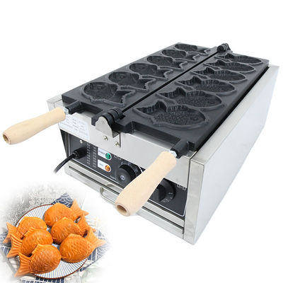 Fabricante de gofres de pescado de acero inoxidable con placas intercambiables