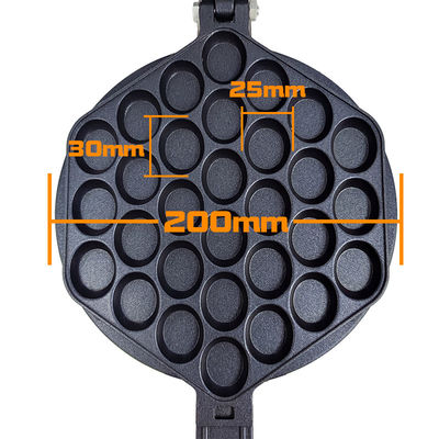 Diámetro 200 mm Tamaño de molde eléctrico antiadherente de burbujas Waffle horno de hierro para la fabricación de bocadillos