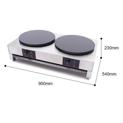 900*540*230mm Acero inoxidable profesional Comercial no adhesivo eléctrico doble crepe único