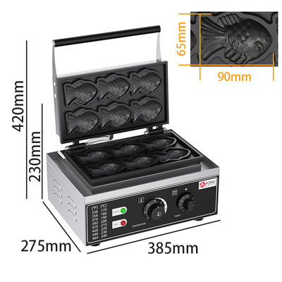 Máquina para hacer gofres con forma de pescado de 220V para la indulgencia de los amantes de los bocadillos