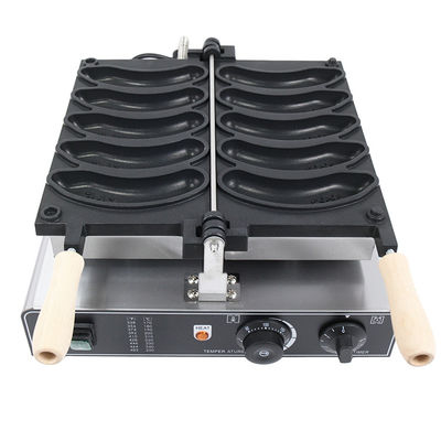 Máquina eléctrica de waffle de plátano de 1800W No pegajoso 5pcs máquina de waffle 510 * 400 * 190mm