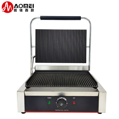 Acero inoxidable de hierro fundido Panini Sándwich Grill de contacto Fabricante colector de aceite desmontable