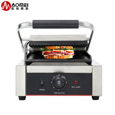 Grill eléctrico comercial Panini Sandwich portátil Grill de contacto 305*340*190mm 10.8kg