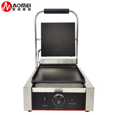 Grill eléctrico comercial Panini Sandwich portátil Grill de contacto 305*340*190mm 10.8kg