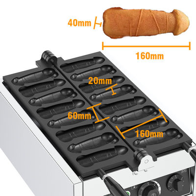 8 Pcs Penis Shape Waffle Maker Fabricante eléctrico antiadherente de waffle para bocadillos y golosinas