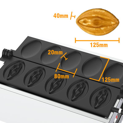 Equipo de bocadillos antiadherentes Vagina eléctrica Waffle Maker 375 * 630 * 250mm para el comercio