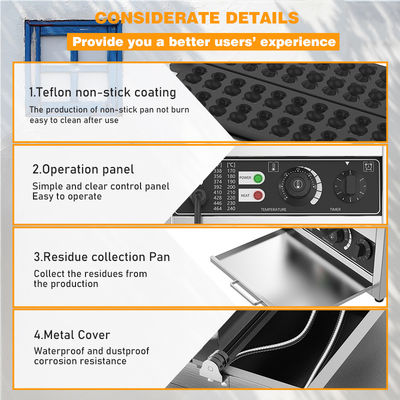 Fabricante de gofres con forma de animal con placa recubierta antiadherente y potencia ajustable 3000W