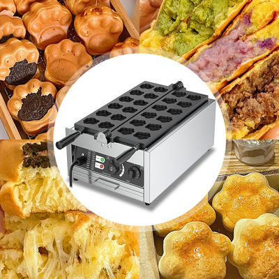 Máquina de hornear muffins de patas de oso de 3000W con forma de patas de gato Voltage 220v Waffle de dibujos animados