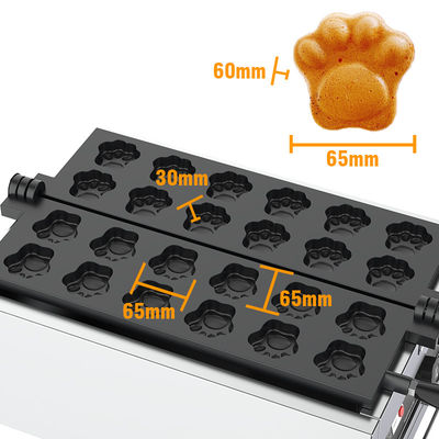 Máquina de hornear muffins de patas de oso de 3000W con forma de patas de gato Voltage 220v Waffle de dibujos animados