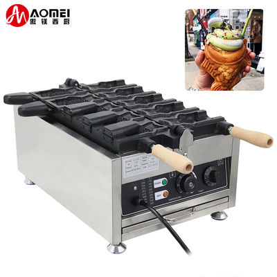Máquina Taiyaki eléctrica de acero inoxidable con larga vida útil y tamaño de 375 * 700 * 290mm