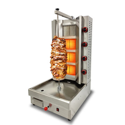 220V Grill automático completo de Shawarma Doner Kebab máquina con 2/3/4/5/6 quemadores de gas