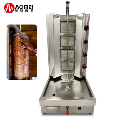 Grado automático automático 4 quemador de gas de pollo máquina de Shawarma Su solución de Shawarma